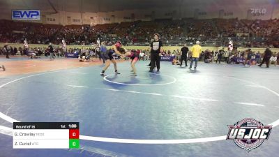 100 lbs Round Of 16 - Grace Crawley, Redskins Wrestling Club vs Zaybri Curiel, West Texas Grapplers