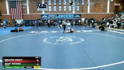 150 lbs Quarterfinal - Brody Rhoades, Uintah vs Benjamin Wright, Alta