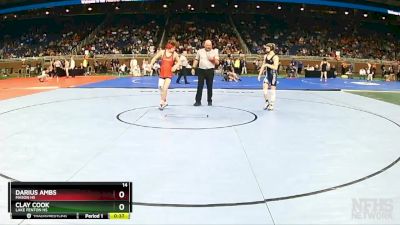 D2-120 lbs Cons. Round 3 - Clay Cook, Lake Fenton HS vs Darius Ambs, Mason HS