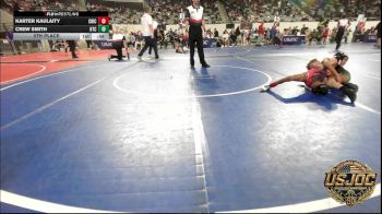 58 lbs 5th Place - Karter Kaulaity, Chickasha Youth Wrestling vs Crew Smith, Hinton Takedown Club