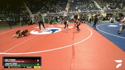 77 lbs Cons. Round 3 - Leo Cheng, Greybull Basin Athletic Club vs Lindyn King, Casper Wrestling Club