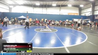 75 lbs Cons. Round 3 - Kelsan Krumm, Timberline Youth Wrestling vs Karson Naillon, Hawk Wrestling Club