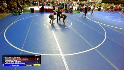 175 lbs Cons. Round 4 - Elijah Sudaria, Community Youth Center - Concord Campus Wrestling vs Matthew Sierra, Arroyo High School Wrestling