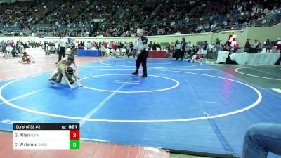 87 lbs Consi Of 32 #2 - Gunner Allen, Fort Gibson Youth Wrestling vs Colby Willeford, Southmoore SaberCats Wrestling