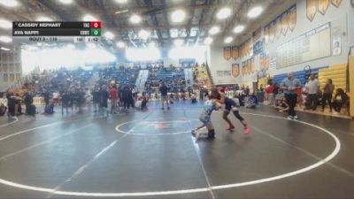 110 lbs Champ. Round 2 - Cassidy Kephart, Buchholz vs Ava Nappi, North Port