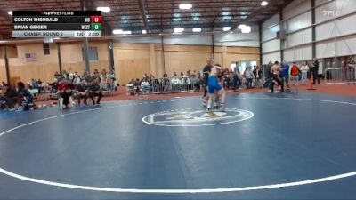 157 lbs Champ. Round 2 - Brian Geiger, Westcliff vs Colton Theobald, North Idaho College