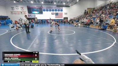 80 lbs Cons. Round 3 - Dimaggio Gomez, Gering Middle School vs Miles Jackson, Centennial Middle School