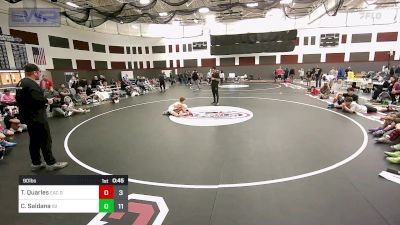 90 lbs Rr Rnd 2 - Tyler Quarles, Elite Athletic Club DZ vs Cael Saldana, ISI Wrestling Black