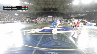 Boys 1B/2B 215 Cons. Round 3 - Coleman Green, Liberty (Spangle) vs Benjamin Budnek, Chief Leschi