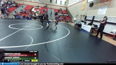 86 lbs Cons. Semi - Trenton Marler, White River Hornets Wrestling Club vs Andrew Wiehle, Mat Demon Wrestling Club