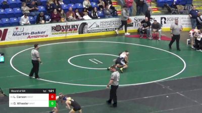 103 lbs Round Of 64 - Lucas Carson, West Allegheny vs Dionte Wheeler, Whitehall