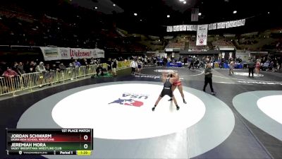 215 lbs 1st Place Match - Jeremiah Mora, Vasky BrosPitman Wrestling Club vs Jordan Schwarm, Ukiah High School Wrestling