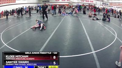 120 lbs Round 3 - Kloee Mitcham, Nebraska Wrestling Academy vs Sawyer Swarm, Kearney High School Wrestling
