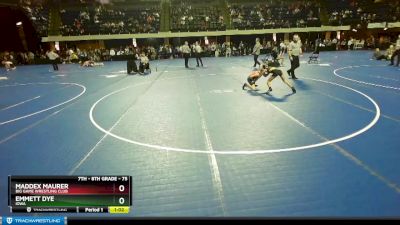 75 lbs Quarterfinal - Maddex Maurer, Big Game Wrestling Club vs Emmett Dye, Iowa