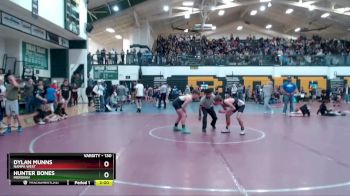 130 lbs Champ. Round 2 - Dylan Munns, Nampa West vs Hunter Bones, Meridian