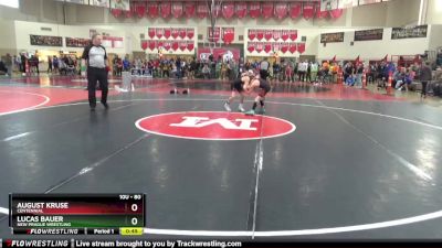 80 lbs Cons. Round 5 - August Kruse, Centennial vs Lucas Bauer, New Prague Wrestling