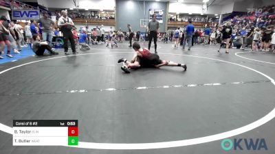 100 lbs Consi Of 8 #2 - Braxtyn Taylor, Clinton Youth Wrestling vs Troy Butler, Weatherford Youth Wrestling