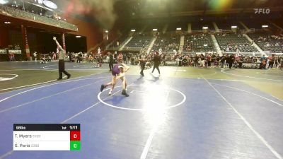 98 lbs Quarterfinal - Tanner Myers, Thermopolis WC vs Sutton Paris, Cobbler Wrestling