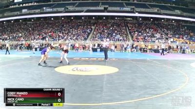 D3-106 lbs Champ. Round 1 - Nick Cano, Shelby HS vs Cody Manzo, Whitehall HS