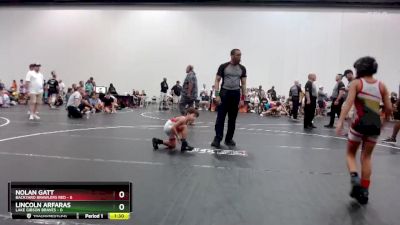 57 lbs Round 4 (10 Team) - Lincoln Arfaras, Lake Gibson Braves vs Nolan Gatt, Backyard Brawlers Red