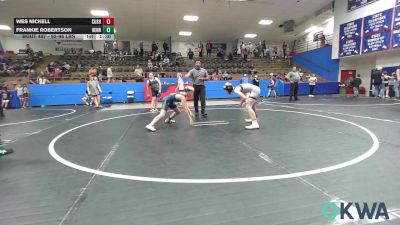 92-96 lbs Rr Rnd 5 - Wes Nickell, Cushing Tigers vs Frankie Robertson, Hennessey Takedown Club