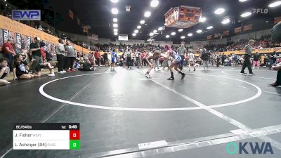80/84 lbs Rr Rnd 2 - Jakoda Fisher, Weatherford Youth Wrestling vs Layla Achziger (84), Choctaw Ironman Youth Wrestling