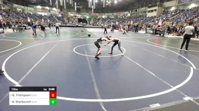 73 lbs Consi Of 8 #2 - Braden Thompson, Colorado Outlaws vs Kaiden Starkovich, Black Fox Academy