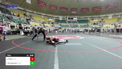 75 lbs Consi Of 8 #2 - Jupiter Pitts, Dover Youth Wrestling Club vs Isaac Kincannon, Team Conquer Wrestling