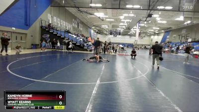 55-59 lbs Round 1 - Wyatt Kearns, Cougars Wrestling Club vs Kamdyn Horne, Box Elder Stingers