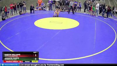 55 lbs Cons. Round 3 - Haidyn Williams, Hermiston Wrestling vs Addison Martz, Sutherlin Mat Club