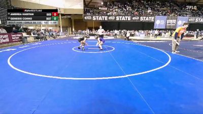 Girls 3A 110 lbs Champ. Round 1 - Ambrea Habitan, Oak Harbor (Girls) vs Genesis Corro, Marysville Getchell (Girls)