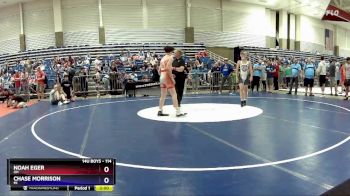 114 lbs Cons. Round 3 - Noah Eger, OH vs Chase Morrison, MI