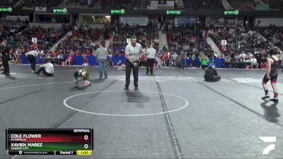 95 lbs Semifinal - Cole Flower, Plainville vs Xavien Marez, Garden City