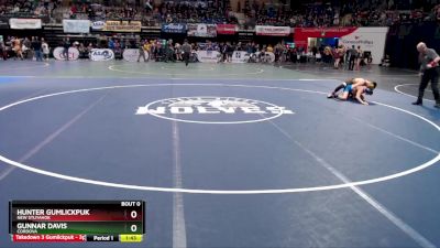 125 lbs Quarterfinal - Gunnar Davis, Cordova vs Hunter Gumlickpuk, New Stuyahok