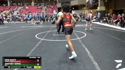 110 lbs Quarterfinal - Tate Scott, Eureka Wrestling Club vs Kortney Akpan, RSA