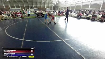100 lbs Quarterfinals (8 Team) - Julian Zargo, New Jersey vs Tyler Sweet, California
