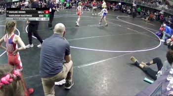 65 lbs Champ. Round 3 - Huxlee Kring, Hawks Wrestling Club (Lincoln) - Girls vs Harleigh Hastings, Millard South Wrestling Club