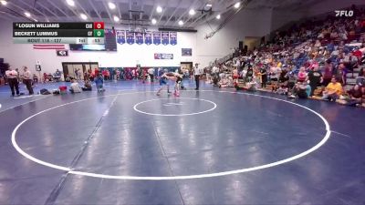 127 lbs Quarterfinal - Logun Williams, Carey Jr High vs Beckett Lummus, CY Middle School