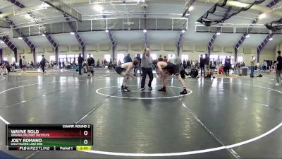 141 lbs Champ. Round 2 - Wayne Rold, Virginia Military Institute vs Joey Romano, Unattached Lake Erie