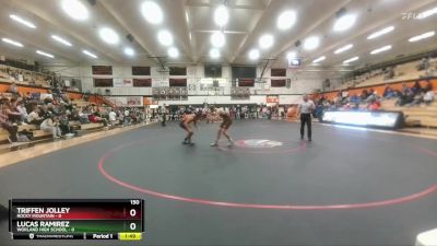 150 lbs Round 4 (6 Team) - Lucas Ramirez, Worland High School vs Triffen Jolley, Rocky Mountain