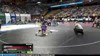 100 lbs Semifinal - Ashlyn Eli, Nixa vs Lilly Mccollum, Eureka