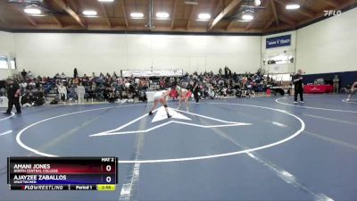 124 lbs Semifinal - Amani Jones, North Central College vs Ajayzee Zaballos, Unattached