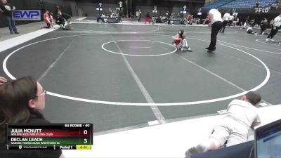 40 lbs Cons. Round 3 - Julia McNutt, Abilene Kids Wrestling Club vs Declan Leach, Kansas Young Guns Wrestling Cl