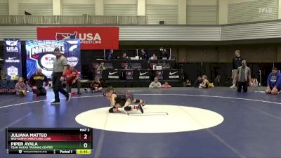 57 lbs Quarterfinal - Piper Ayala, Team Nazar Training Center vs Juliana Matteo, Bad Karma Wrestling Club