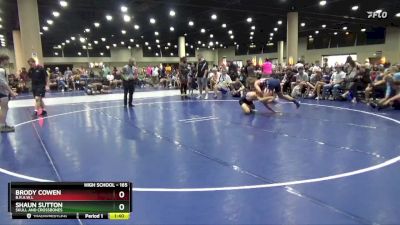 165 lbs Quarterfinal - Brody Cowen, B.R.A.W.L vs Shaun Sutton, Skull And Crossbones