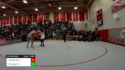 215 lbs 5th Place Match - Greyson Robinson, Denver East vs Trail Sampson, Uintah