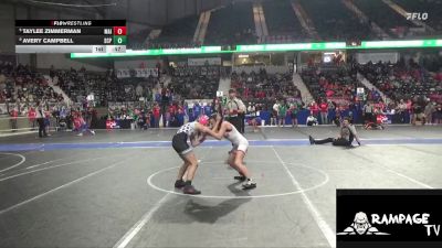 85 lbs Cons. Round 3 - Taylee Zimmerman, Maize vs Avery Campbell, South Central Punisher