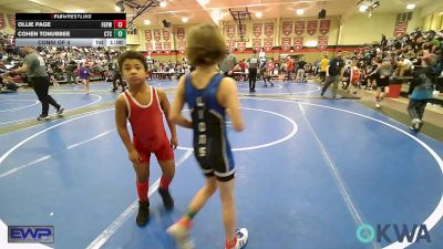 70 lbs Consi Of 4 - Ollie Page, Fort Gibson Youth Wrestling vs Cohen Tonubbee, Chandler Takedown Club