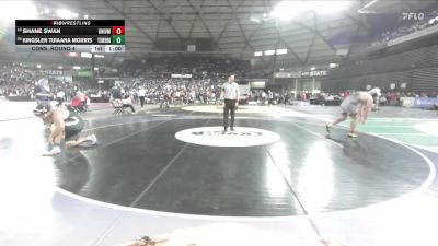 Boys 3A 285 lbs Cons. Round 4 - Shane Swan, University vs Kingslen Tuiaana Morris, Timberline