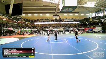 145 lbs Cons. Round 3 - Wesley Niegel, Student Wrestling Development Program vs BRIDGER JOHNSON, Chugiak High School